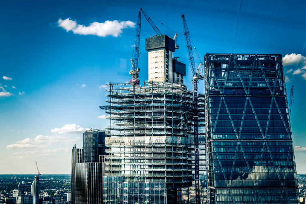 Construction site and development in the city